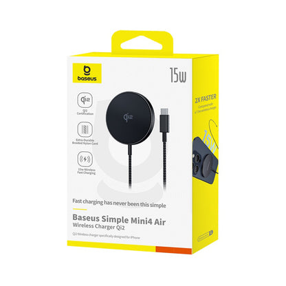 Baseus Simple Mini4 Air Draadloze Netwerkoplader, 15W, 1.67A, Zwart P10278200111-00