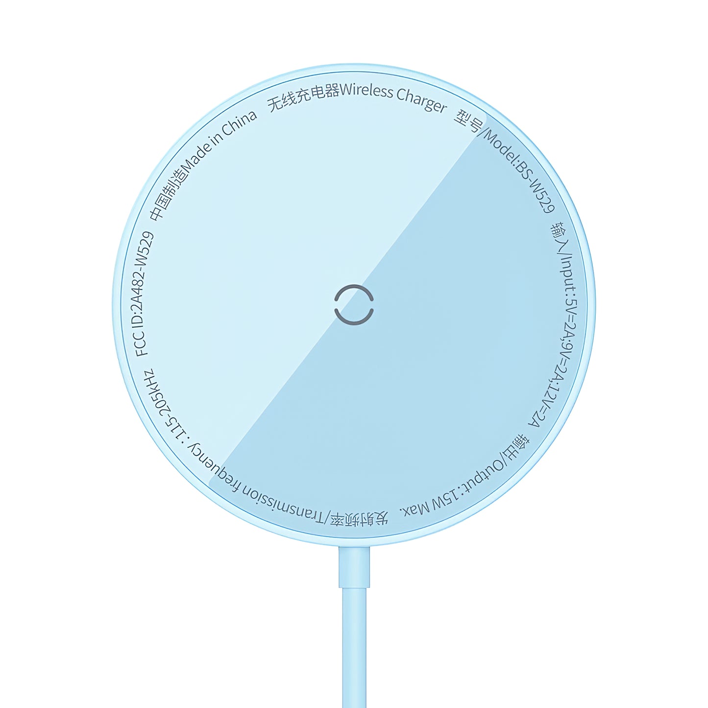 Draadloze netwerkoplader Baseus Simple Mini 3, 15W, 1,67A, Blauw CCJJ040303 