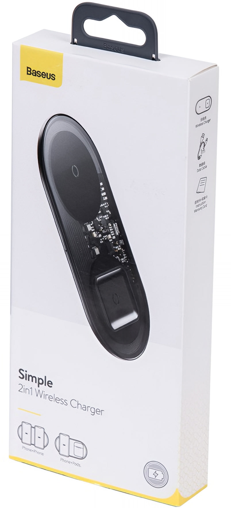 Baseus Simple 2in1 Draadloze Netwerkoplader, 15W, 1.67A, Transparant WXJK-A01