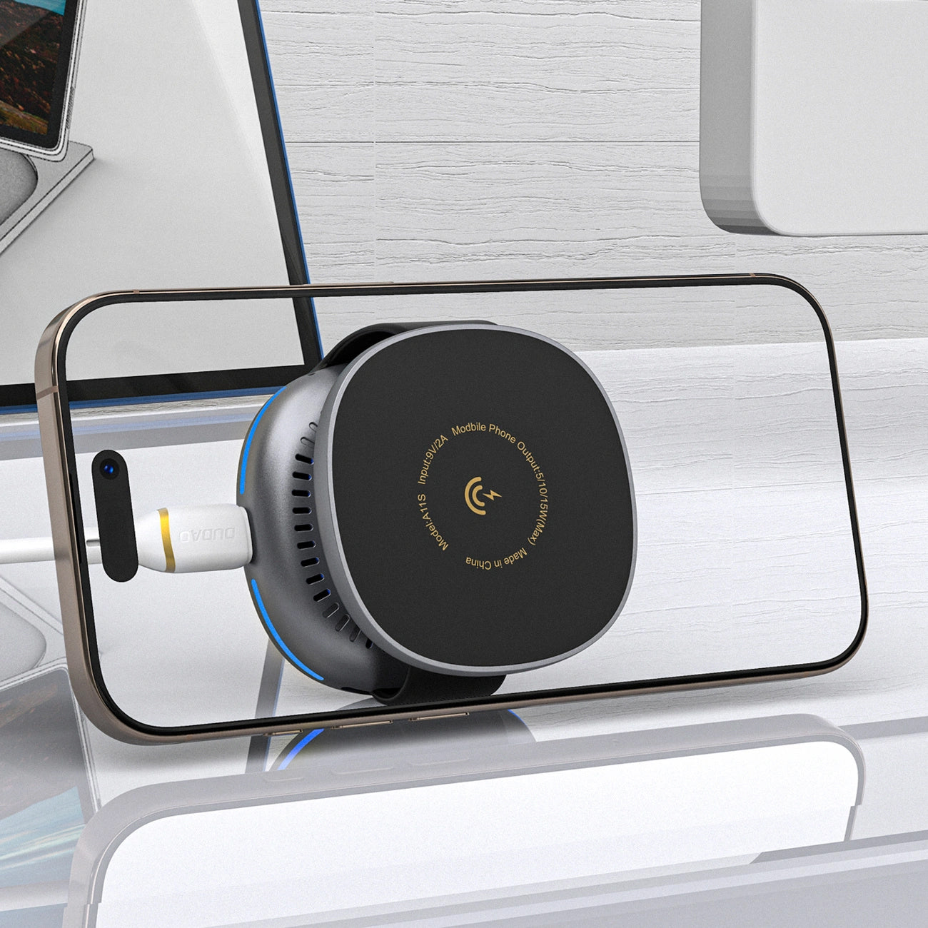 Dudao A11S 3in1 Wireless Netzladegerät, 15W, Schwarz
