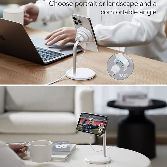 Draadloze Netwerkoplader ESR HaloLock Shift, 15W, 1.67A, Wit