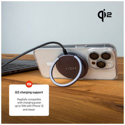 Wireless-Netzladegerät Fixed Ring, 15W, 1.67A, Grau