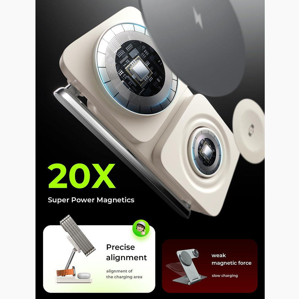 Draadloze Netlader Lisen 3in1, 15W, 1.67A, Wit YL0223110006