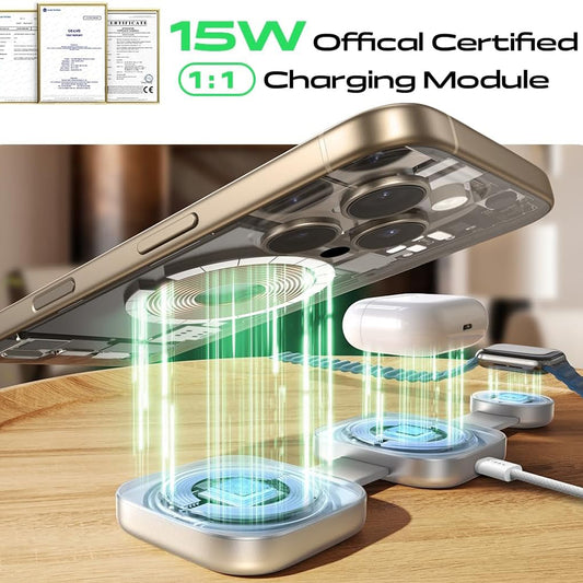 Drahtloses Netzladegerät Lisen 3in1, 15W, 1.67A, Grau YL0424040001