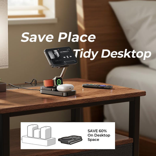 Lisen 3in1 Wireless Netzladegerät, 15W, 1.67A, Schwarz YL0424010003