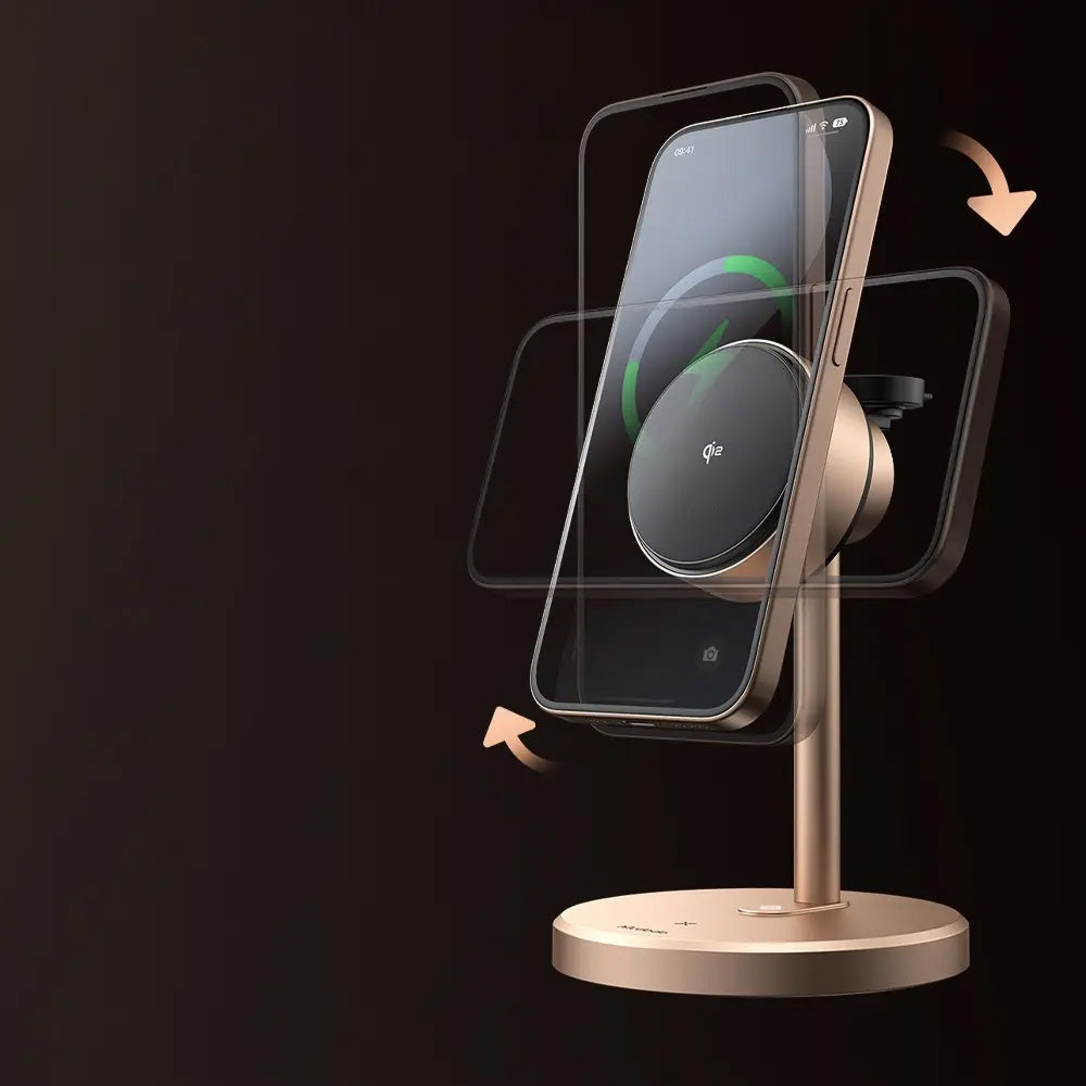 Chargeur Réseau Sans Fil McDodo CH-2463 Swan 3en1, 22.5W, 1.67A, Doré