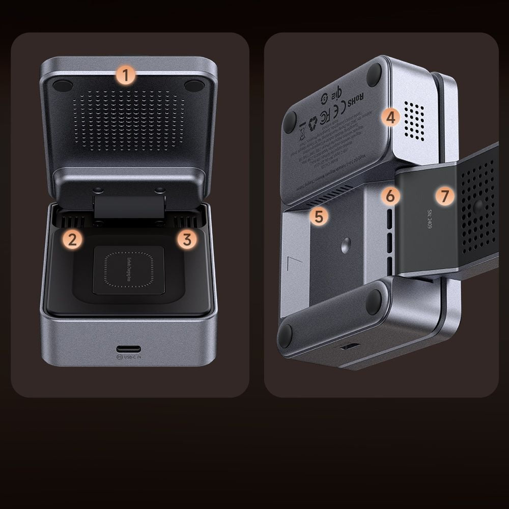 Drahtloses Netzladegerät McDodo CH-5192 3in1, 22.5W, 1.67A, Grau