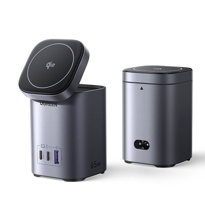 Chargeur Réseau Sans Fil UGREEN X555 4en1, 65W, 3.25A, 1 x USB-A - 2 x USB-C, Gris