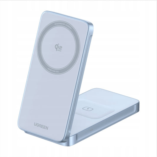 UGREEN MagFlow 2in1 Wireless Netzladegerät, 25W, Blau