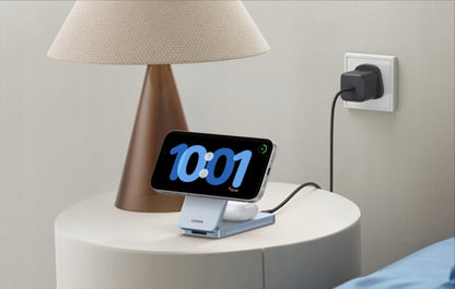 UGREEN MagFlow 2in1 Draadloze Netwerkoplader, 25W, Blauw
