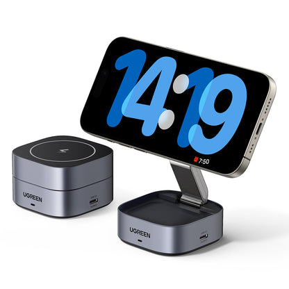 Chargeur Réseau Sans Fil UGREEN W526 3en1, 20W, 1.67A, 1 x USB-C, Noir