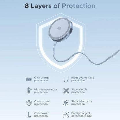 Chargeur Réseau Sans Fil UGREEN MagFlow, 25W, Bleu