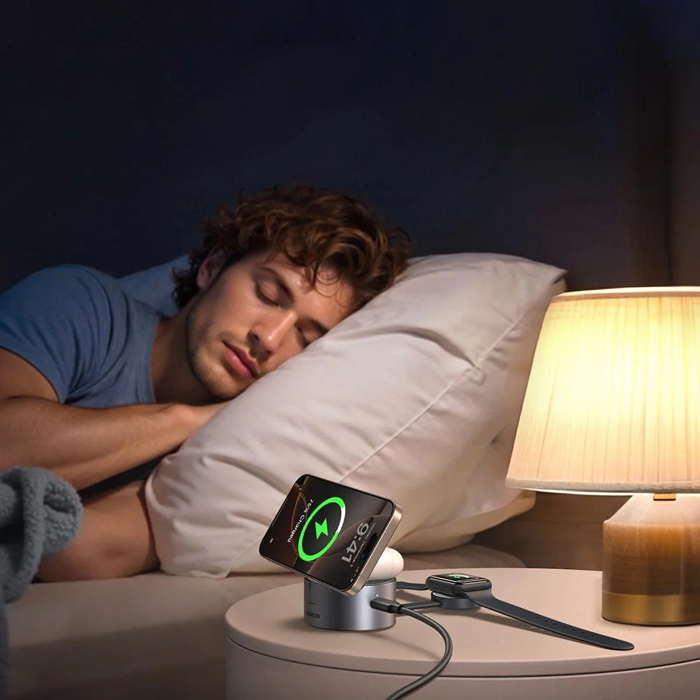 UGREEN W712 (65148) 3in1 Wireless Netzladegerät, 25W, 1.67A, Grau