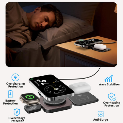 Draadloze Netwerkoplader XO Design CX035 3in1, 15W, 1.67A, Zwart