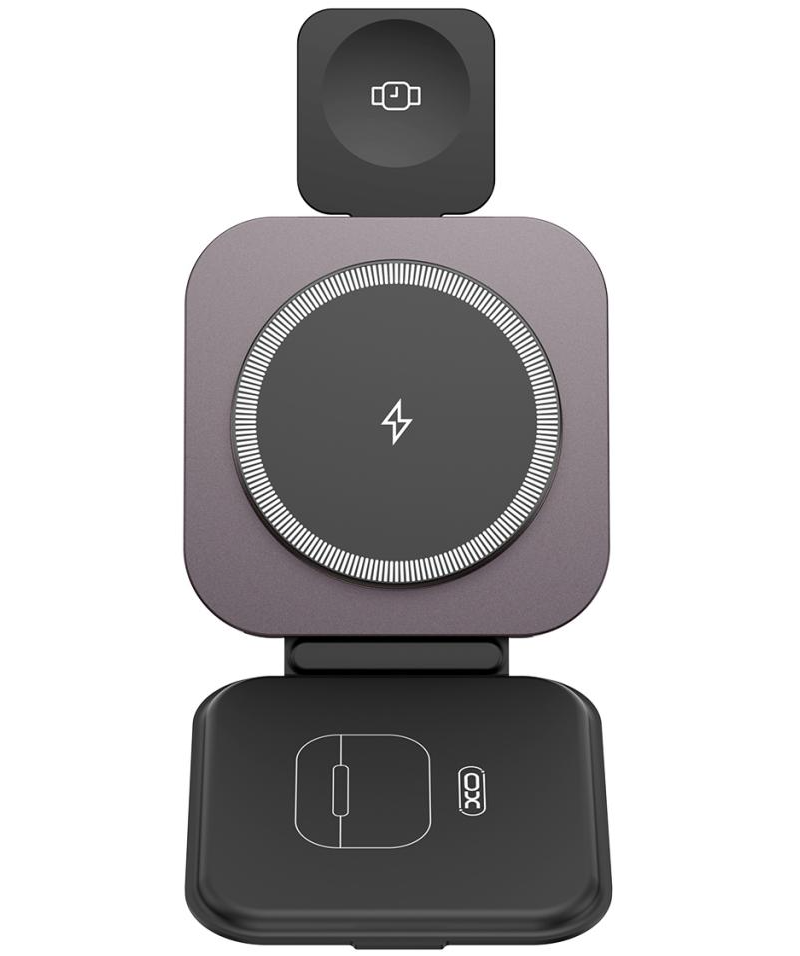 Draadloze Netwerkoplader XO Design CX035 3in1, 15W, 1.67A, Zwart