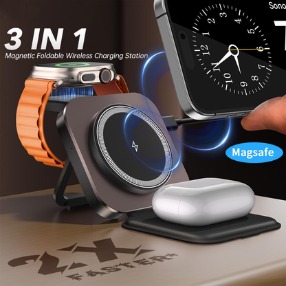 Draadloze Netwerkoplader XO Design CX035 3in1, 15W, 1.67A, Zwart