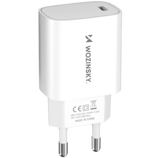 Chargeur Secteur WZK WGWCCW, 20W, 3A, 1 x USB-C, Blanc