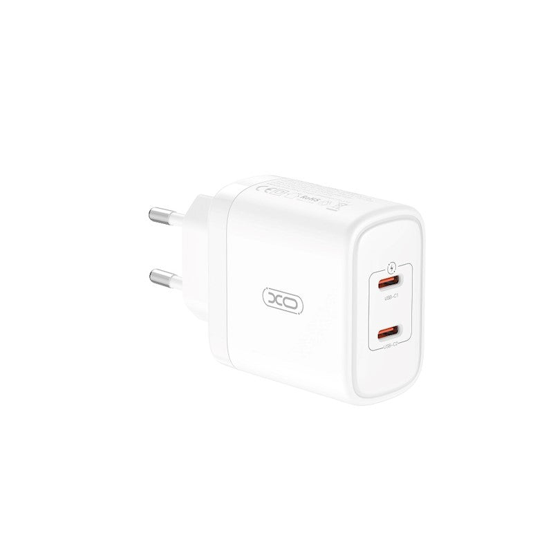 Netwerkoplader XO Design CE08, 50W, 3A, 2 x USB-C, Wit