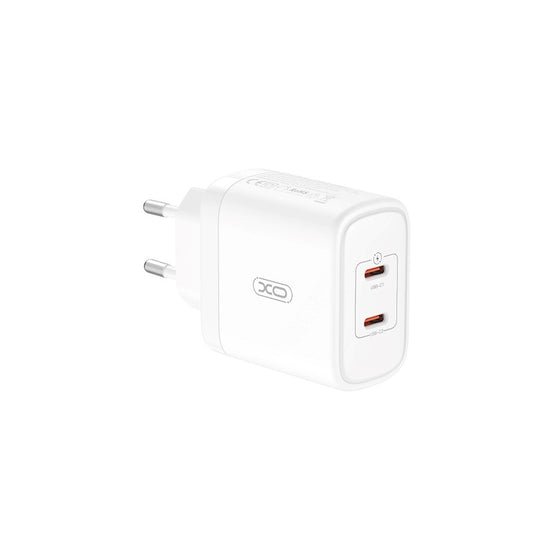 Netwerkoplader XO Design CE08, 50W, 3A, 2 x USB-C, Wit