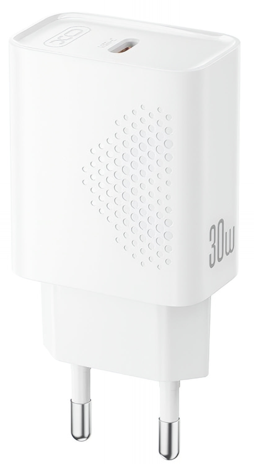 Chargeur Réseau XO Design L162, 30W, 3A, 1 x USB-C, Blanc
