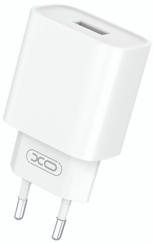 Netzladegerät XO Design CE02D, 18W, 3A, 1 x USB-A, Weiß