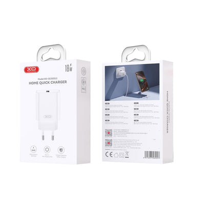 Netzladegerät XO Design CE33, 18W, 3A, 1 x USB-A, Weiß