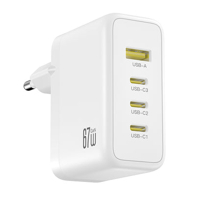 Chargeur secteur XO Design CE39, 67W, 3A, 1 x USB-A - 3 x USB-C, Blanc