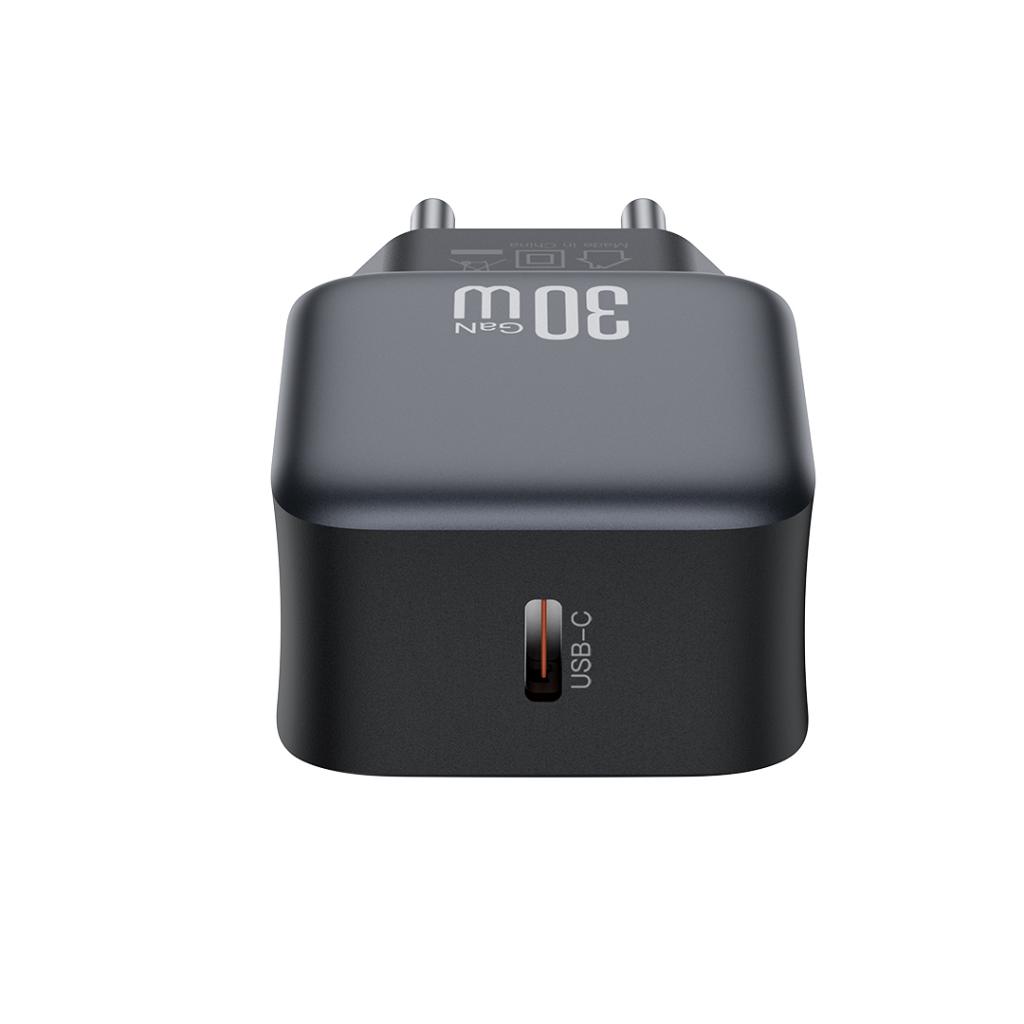 Netzladegerät XO Design L155, 30W, 3A, 1 x USB-C, Schwarz