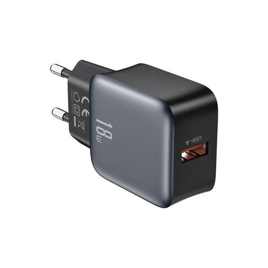 Netzladegerät XO Design L152, 18W, 3A, 1 x USB-A, Schwarz