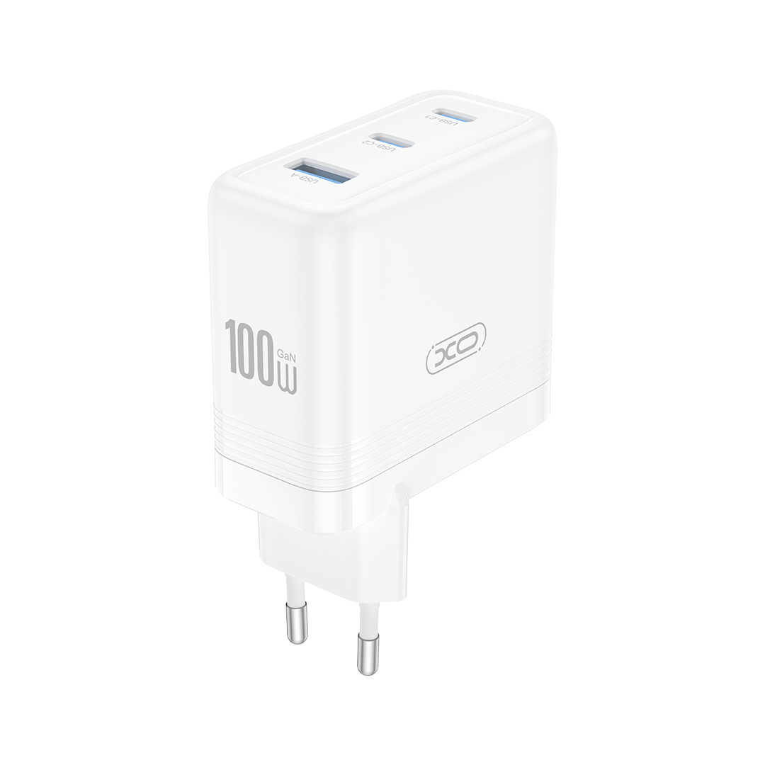 Chargeur Réseau XO Design CE35, 100W, 5A, 1 x USB-A - 2 x USB-C, Blanc