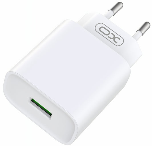 Netzladegerät XO Design CE02D, 18W, 3A, 1 x USB-A, Weiß