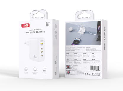 Chargeur secteur XO Design CE39, 67W, 3A, 1 x USB-A - 3 x USB-C, Blanc