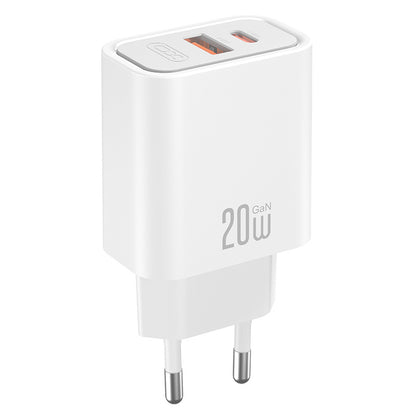 Chargeur Secteur XO Design CE40, 20W, 3A, 1 x USB-A - 1 x USB-C, Blanc
