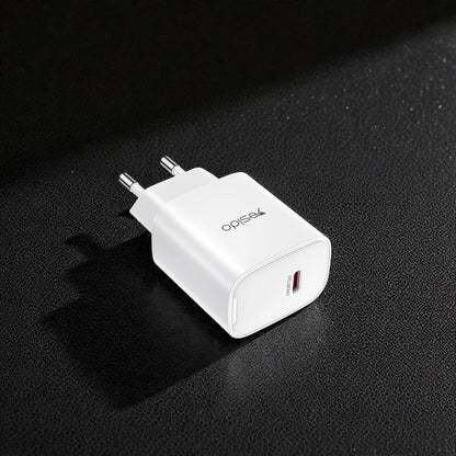 Chargeur réseau Yesido YC01E, 20W, 3A, 1 x USB-C, Blanc