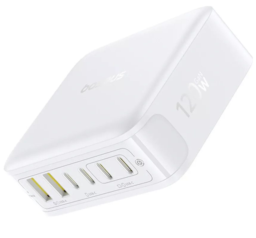Baseus EnerFill FH21 Oplaadstation, 120W, 2 x USB-A - 4 x USB-C, Wit E0120T01