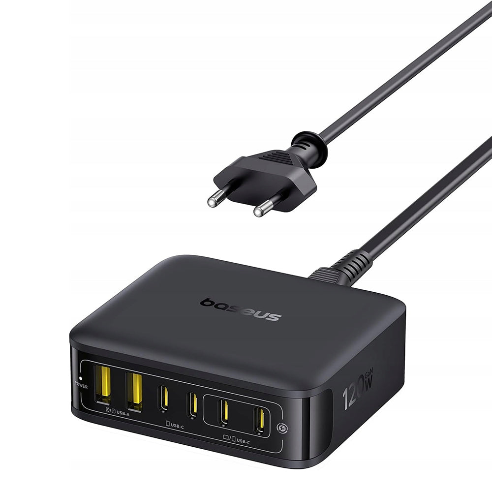 Baseus EnerFill FH21 Oplaadstation, 120W, 3.25A, 2 x USB-A - 4 x USB-C, Zwart E0120T00