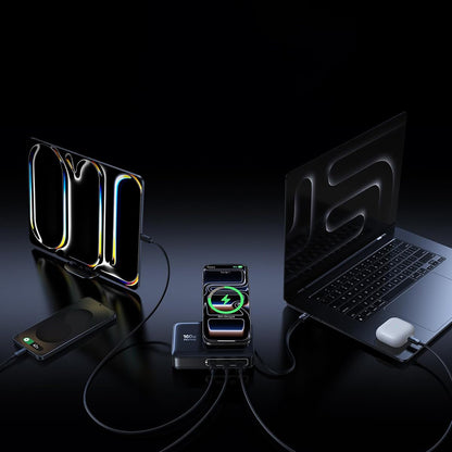Ladestation Baseus Nomos NH21 QI 5in1, 160W, 5A, 1 x USB-A - 2 x USB-C, Schwarz E0121700