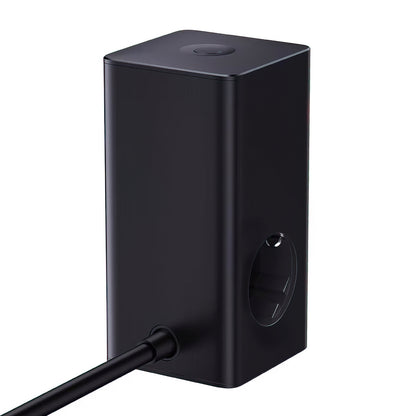 Baseus PowerCombo Tower Ladestation, 100W, 5A, 2 x Schuko - 2 x USB-A - 2 x USB-C, Schwarz E00023609113-00