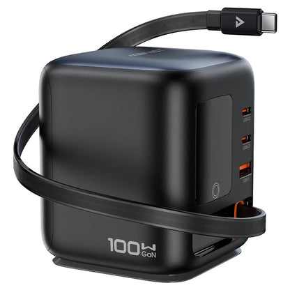 Ladestation mit USB-C-Kabel Acefast Z10, 100W, 1 x USB-A - 2 x USB-C, Schwarz