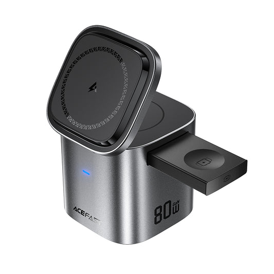Ladestation mit USB-C Kabel Acefast Z9 QI 6in1, 80W, 1 x USB-C - 1 x USB-A, Schwarz