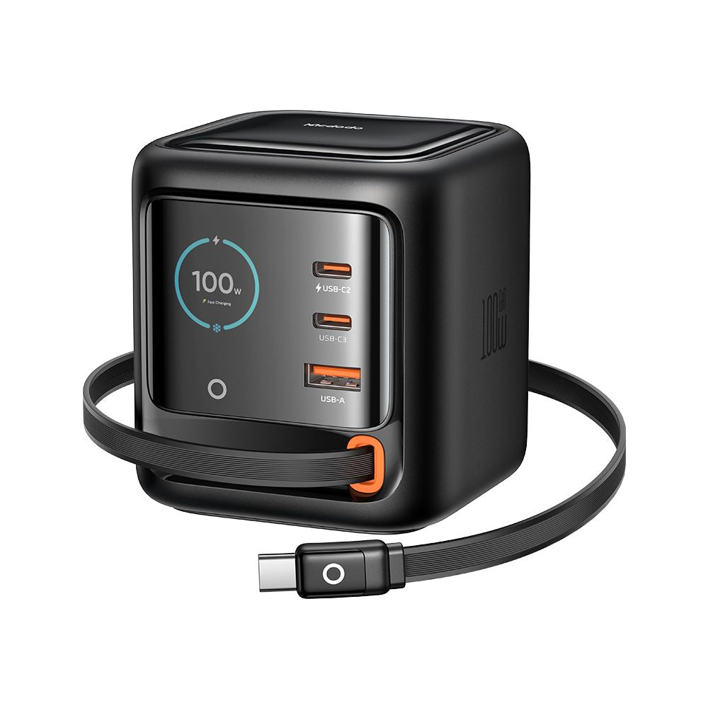 Oplaadstation met USB-C-kabel Mcdodo FreeGo CH-1391 Display, 100W, 5A, 1 x USB-A - 2 x USB-C, Zwart