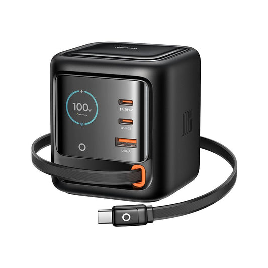 Chargeur station avec câble USB-C Mcdodo FreeGo CH-1391 Display, 100W, 5A, 1 x USB-A - 2 x USB-C, Noir