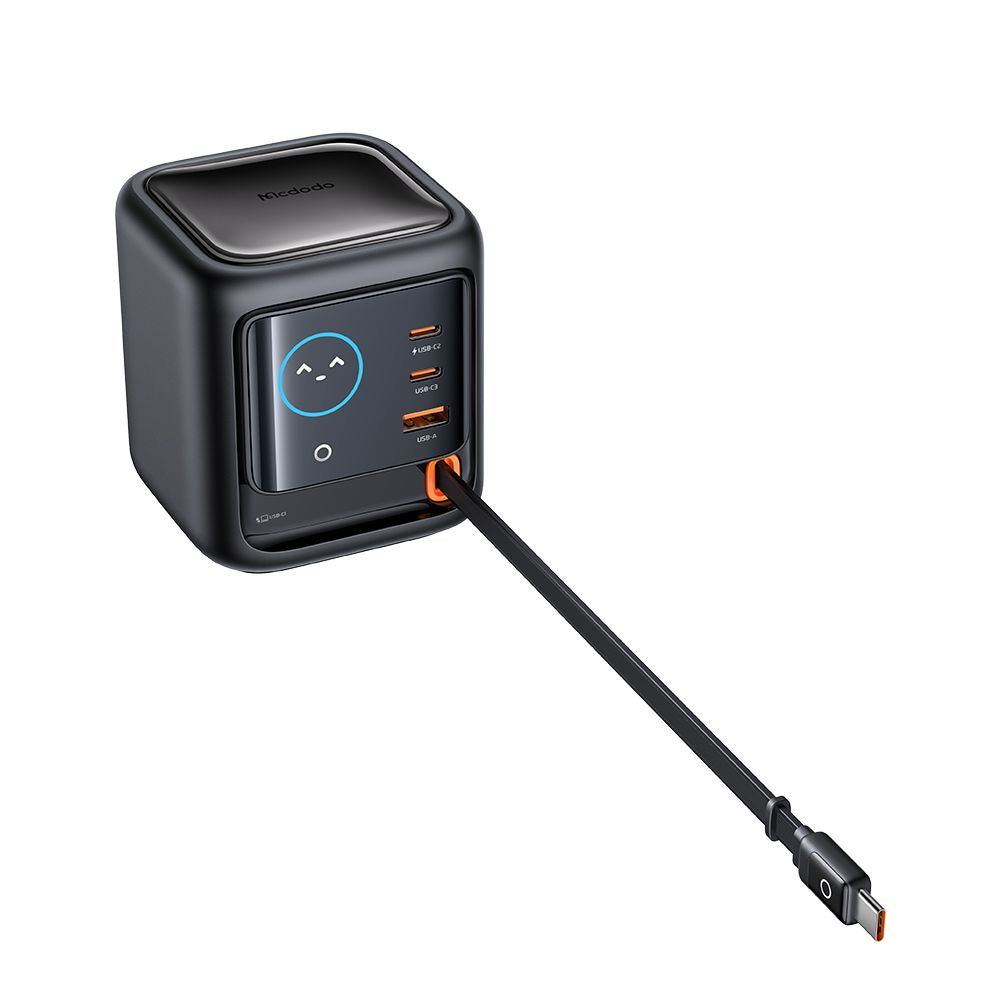Oplaadstation met USB-C-kabel Mcdodo FreeGo CH-1391 Display, 100W, 5A, 1 x USB-A - 2 x USB-C, Zwart