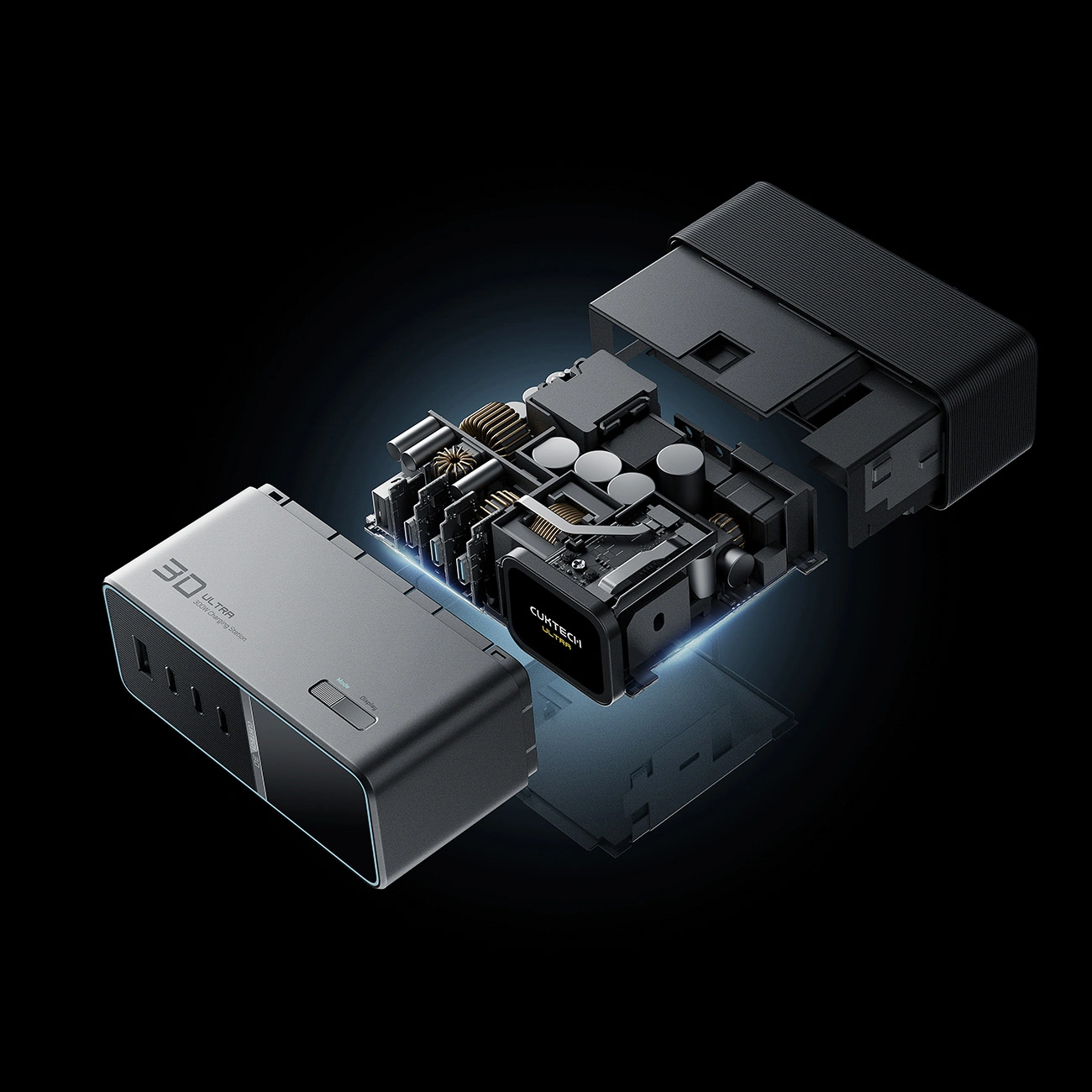 Ladegerät Station Cuktech TA3005U, 300W, 1 x DC - 1 x USB-A - 3 x USB-C, Grau