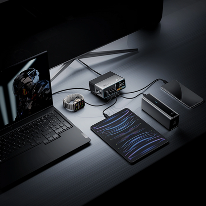 Ladegerät Station Cuktech TA3005U, 300W, 1 x DC - 1 x USB-A - 3 x USB-C, Grau