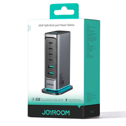 Oplaadstation Joyroom JR-TCM02, 65W, 3.25A, 2 x USB-A - 4 x USB-C, Gri