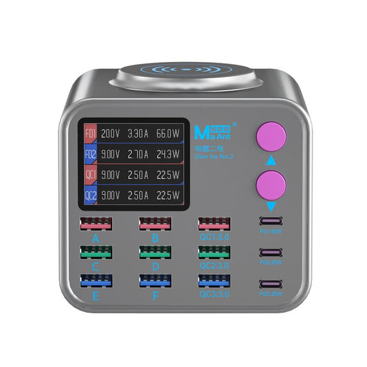 Ladestation MaAnt DianBa No.2 QI, 300W, 3A, 3 x USB-C - 9 x USB-A, Grau