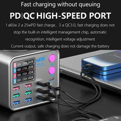 Ladestation MaAnt DianBa No.2 QI, 300W, 3A, 3 x USB-C - 9 x USB-A, Grau