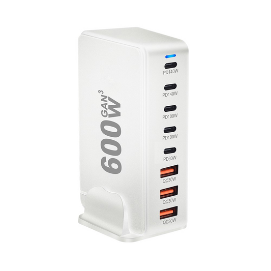 OEM Station Charger, 600W, 4 x USB-A - 4 x USB-C, Wit
