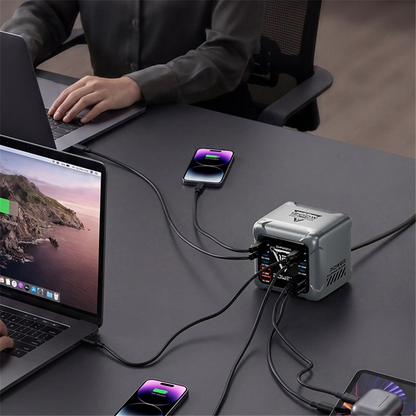 Ladestation OEM BK-127D, 280W, 5A, 4 x USB-A - 8 x USB-C, Grau